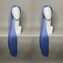 Load image into Gallery viewer, TWINKLE Custom Colored Lace Front Wig (Large Cap, Lavender w/Pastel Blue Hi Lights, 40 inch length) READY TO SHIP