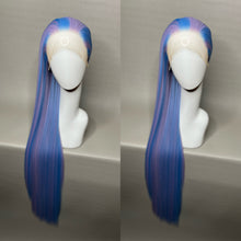 Load image into Gallery viewer, TWINKLE Custom Colored Lace Front Wig (Large Cap, Lavender w/Pastel Blue Hi Lights, 40 inch length) READY TO SHIP