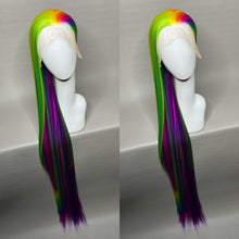 Load image into Gallery viewer, LISA FRANK Custom Colored Lace Front Wig (Large Cap, 13x4 lace front, Vibrant Rainbow) MADE TO ORDER