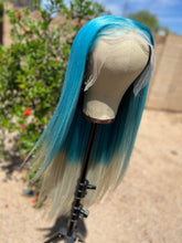 Load image into Gallery viewer, BLUE ICEE Custom Colored HUMAN HAIR Lace Front Wig (13x6 lace front, 32 inch length) MADE TO ORDER 2-4 Week Estimated Turnaround Timeframe