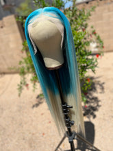 Load image into Gallery viewer, BLUE ICEE Custom Colored HUMAN HAIR Lace Front Wig (13x6 lace front, 32 inch length) MADE TO ORDER 2-4 Week Estimated Turnaround Timeframe