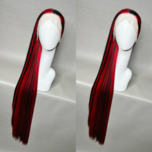 Load image into Gallery viewer, XXXPLICIT Custom Colored Lace Front Wig (Large Cap, Black w/Red Hi Lights, 40 inch length) READY TO SHIP