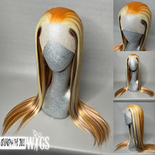 Load image into Gallery viewer, ACT NATURAL Custom Colored Lace Front Wig (Large Cap, Blonde 613 w/Brown & Ginger Low Lights, 24 inch length) READY TO SHIP