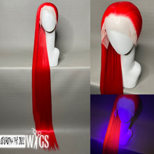 Load image into Gallery viewer, RED LIGHTING Custom Colored Lace Front Wig (13x2 lace front, 65 inch length) MADE TO ORDER