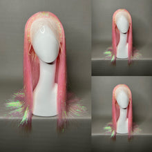 Load image into Gallery viewer, GLOSSY PURR Custom Colored Lace Front Wig (Medium Cap, Pink Tinsel, 24 inch length) READY TO SHIP