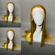 Load image into Gallery viewer, VALOR ORO Custom Colored Lace Front Wig (Medium Cap, Gold Tinsel, 24 inch length) READY TO SHIP