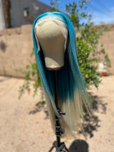 Load image into Gallery viewer, BLUE ICEE Custom Colored HUMAN HAIR Lace Front Wig (13x6 lace front, 32 inch length) MADE TO ORDER 2-4 Week Estimated Turnaround Timeframe