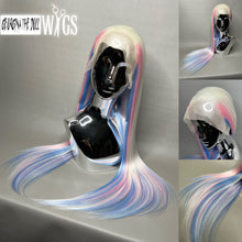 Load image into Gallery viewer, TRANSCEND Custom Colored Lace Front Wig (Large Cap, 13x3 Lace Front, White w/Pastel Pink & Pastel Blue Low Lights) MADE TO ORDER