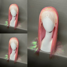 Load image into Gallery viewer, GLOSSY PURR Custom Colored Lace Front Wig (Medium Cap, Pink Tinsel, 24 inch length) READY TO SHIP