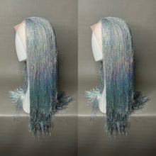 Load image into Gallery viewer, MERCURY Custom Colored Lace Front Wig (Medium Cap, Silver Tinsel, 24 inch length) READY TO SHIP