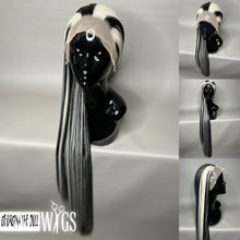 Load image into Gallery viewer, XT DIRTY Synthetic Lace Front Wig (Large Cap, 13x3 Lace Front, Black w/Platinum Blonde Hi Lights) MADE TO ORDER