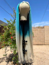 Load image into Gallery viewer, BLUE ICEE Custom Colored HUMAN HAIR Lace Front Wig (13x6 lace front, 32 inch length) MADE TO ORDER 2-4 Week Estimated Turnaround Timeframe