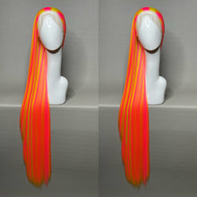 Load image into Gallery viewer, OMG SURPRISE! Custom Colored Lace Front Wig (Large Cap, Neon Pink w/Yellow Hi Lights, 40 inch length) READY TO SHIP