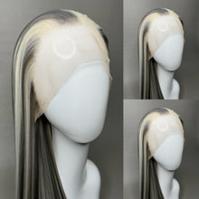Load image into Gallery viewer, SILVER BELLE Custom Colored Lace Front Wig (Large Cap, Grey w/Platinum Blonde Hi Lights, 40 inch length) READY TO SHIP