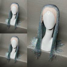 Load image into Gallery viewer, MERCURY Custom Colored Lace Front Wig (Medium Cap, Silver Tinsel, 24 inch length) READY TO SHIP