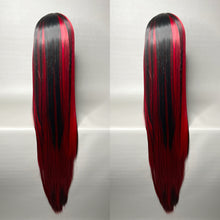 Load image into Gallery viewer, XXXPLICIT Custom Colored Lace Front Wig (Large Cap, Black w/Red Hi Lights, 40 inch length) READY TO SHIP