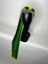 Load image into Gallery viewer, BEETLEJUICE Custom Colored Lace Front Wig (Large Cap, 13x3 Lace Front, Black w/Neon Green Hi Lights) MADE TO ORDER