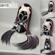 Load image into Gallery viewer, VAMPIRE HEART Custom Colored Lace Front Wig (Large Cap, 13x3 Lace Front, Black w/Pastel Pink Hi Lights) MADE TO ORDER