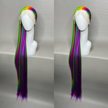Load image into Gallery viewer, LISA FRANK Custom Colored Lace Front Wig (Large Cap, 13x4 lace front, Vibrant Rainbow) MADE TO ORDER