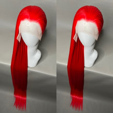 Load image into Gallery viewer, RED LIGHTING Custom Colored Lace Front Wig (13x2 lace front, 65 inch length) MADE TO ORDER