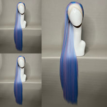 Load image into Gallery viewer, TWINKLE Custom Colored Lace Front Wig (Large Cap, Lavender w/Pastel Blue Hi Lights, 40 inch length) READY TO SHIP