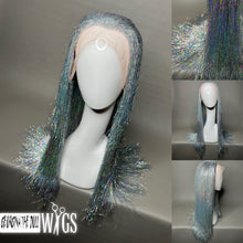 Load image into Gallery viewer, MERCURY Custom Colored Lace Front Wig (Medium Cap, Silver Tinsel, 24 inch length) READY TO SHIP