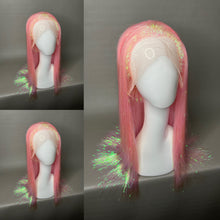 Load image into Gallery viewer, GLOSSY PURR Custom Colored Lace Front Wig (Medium Cap, Pink Tinsel, 24 inch length) READY TO SHIP