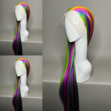 Load image into Gallery viewer, LISA FRANK Custom Colored Lace Front Wig (Large Cap, 13x4 lace front, Vibrant Rainbow) MADE TO ORDER