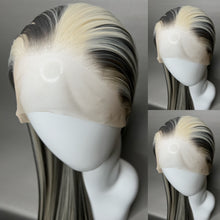 Load image into Gallery viewer, SILVER BELLE Custom Colored Lace Front Wig (Large Cap, Grey w/Platinum Blonde Hi Lights, 40 inch length) READY TO SHIP