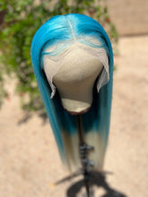 Load image into Gallery viewer, BLUE ICEE Custom Colored HUMAN HAIR Lace Front Wig (13x6 lace front, 32 inch length) MADE TO ORDER 2-4 Week Estimated Turnaround Timeframe