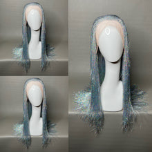 Load image into Gallery viewer, MERCURY Custom Colored Lace Front Wig (Medium Cap, Silver Tinsel, 24 inch length) READY TO SHIP