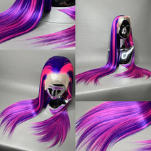 Load image into Gallery viewer, CHESHIRE Custom Colored Lace Front Wig (Large Cap, 13x3 Lace Front, Violet w/Neon Pink Hi Lights) MADE TO ORDER