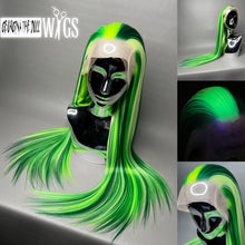 Load image into Gallery viewer, HISSS Custom Colored Lace Front Wig (Large Cap, 13x3 Lace Front, Green Rainbow) MADE TO ORDER
