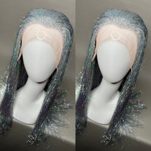 Load image into Gallery viewer, MERCURY Custom Colored Lace Front Wig (Medium Cap, Silver Tinsel, 24 inch length) READY TO SHIP