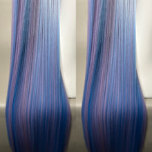 Load image into Gallery viewer, TWINKLE Custom Colored Lace Front Wig (Large Cap, Lavender w/Pastel Blue Hi Lights, 40 inch length) READY TO SHIP