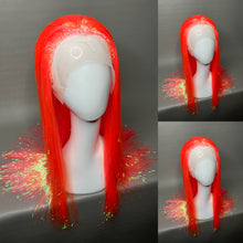 Load image into Gallery viewer, RYUKIN Custom Colored Lace Front Wig (Medium Cap, Orange Tinsel, 24 inch length) READY TO SHIP