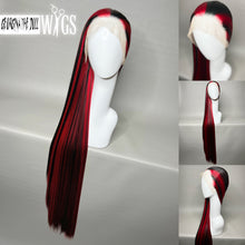 Load image into Gallery viewer, XXXPLICIT Custom Colored Lace Front Wig (Large Cap, Black w/Red Hi Lights, 40 inch length) READY TO SHIP