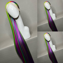 Load image into Gallery viewer, LISA FRANK Custom Colored Lace Front Wig (Large Cap, 13x4 lace front, Vibrant Rainbow) MADE TO ORDER