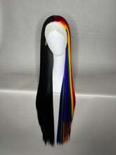 Load image into Gallery viewer, COLOR MAGIC Custom Colored Lace Front Wig (Large Cap, 13x3 Lace Front, Half Black/Rainbow) MADE TO ORDER