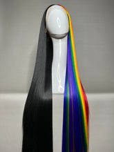 Load image into Gallery viewer, COLOR MAGIC Custom Colored Lace Front Wig (Large Cap, 13x3 Lace Front, Half Black/Rainbow) MADE TO ORDER