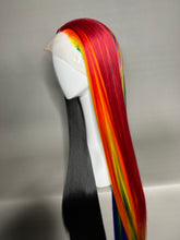 Load image into Gallery viewer, COLOR MAGIC Custom Colored Lace Front Wig (Large Cap, 13x3 Lace Front, Half Black/Rainbow) MADE TO ORDER