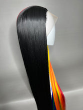 Load image into Gallery viewer, COLOR MAGIC Custom Colored Lace Front Wig (Large Cap, 13x3 Lace Front, Half Black/Rainbow) MADE TO ORDER