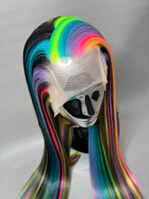 Load image into Gallery viewer, TECHNICOLOR Custom Colored Lace Front Wig (Large Cap, 13x3 Lace Front, Half Black/Rainbow) MADE TO ORDER