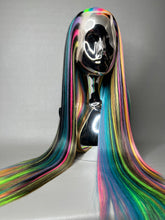 Load image into Gallery viewer, TECHNICOLOR Custom Colored Lace Front Wig (Large Cap, 13x3 Lace Front, Half Black/Rainbow) MADE TO ORDER