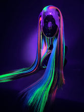 Load image into Gallery viewer, TECHNICOLOR Custom Colored Lace Front Wig (Large Cap, 13x3 Lace Front, Half Black/Rainbow) MADE TO ORDER