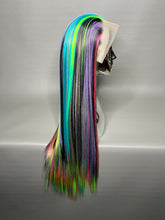 Load image into Gallery viewer, TECHNICOLOR Custom Colored Lace Front Wig (Large Cap, 13x3 Lace Front, Half Black/Rainbow) MADE TO ORDER