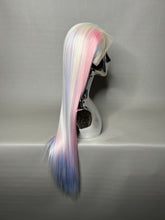 Load image into Gallery viewer, TRANSCEND Custom Colored Lace Front Wig (Large Cap, 13x3 Lace Front, White w/Pastel Pink & Pastel Blue Low Lights) MADE TO ORDER