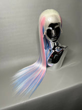 Load image into Gallery viewer, TRANSCEND Custom Colored Lace Front Wig (Large Cap, 13x3 Lace Front, White w/Pastel Pink & Pastel Blue Low Lights) MADE TO ORDER
