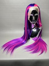 Load image into Gallery viewer, CHESHIRE Custom Colored Lace Front Wig (Large Cap, Violet w/Neon Pink Hi Lights, 26 inch length) READY TO SHIP