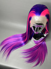 Load image into Gallery viewer, CHESHIRE Custom Colored Lace Front Wig (Large Cap, Violet w/Neon Pink Hi Lights, 26 inch length) READY TO SHIP